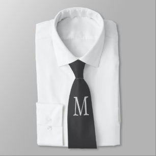 Corbata Monograma Gris oscuro regalo especial de seres que