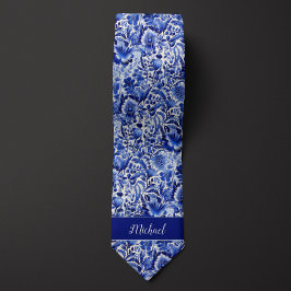 Corbata Monograma Indigo Floral