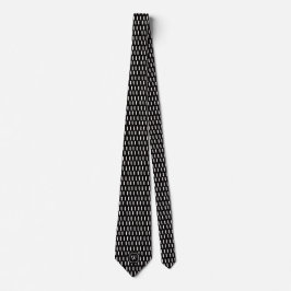 Corbata Monograma inicial de pincel blanco negro mínimo