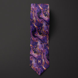 Corbata Monograma marcado morado y cobre