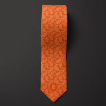 Monograma monocromo naranja Paisley