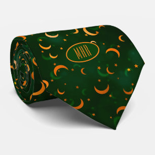 Corbata Monograma Moons & Stars Halloween Business Necktie