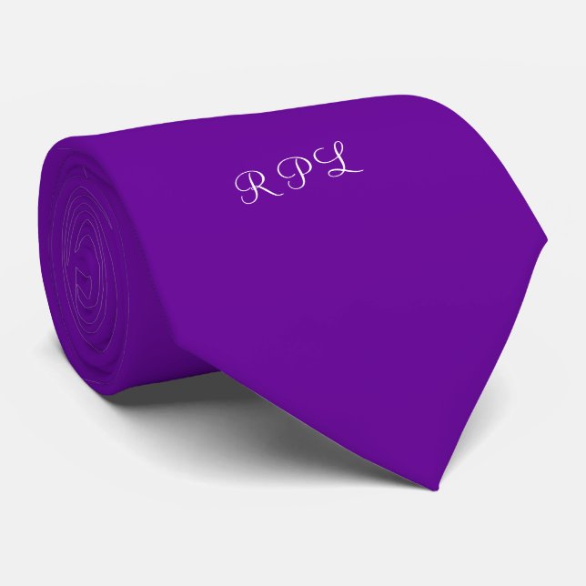 Corbata Monograma personalizable de alimentación púrpura (Enrollado)