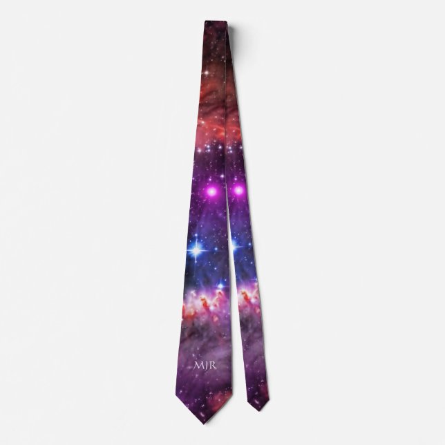 Corbata Monograma personalizado / iniciales Starry Wingtip (Anverso)