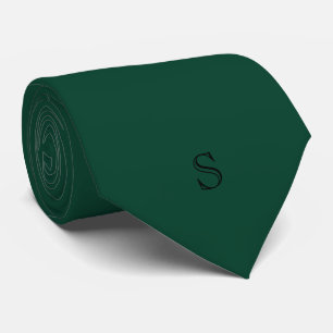 Corbata Monograma Personalizado Verde Esmeralda Negro