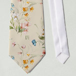 Corbata Monograma sobre el arte de la vida con flores de c<br><div class="desc">Este es un empate de tamaño estándar con un colorido patrón floral holandés de la Edad de Oro sobre un fondo de color perla. Cambie fácilmente las iniciales impresas en monograma utilizando la plantilla proporcionada. Utilice la Herramienta de diseño para cambiar el color. El monograma impreso será centrado y recto,...</div>