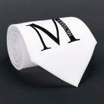Corbata Monograma y marca de nombres personalizados<br><div class="desc">El Monograma y Regalo de Nombres Personalizados incluye un monograma y un nombre personalizados en el estilo clásico de tipo de letra serif. Perfecto como regalo del padre para papá,  regalos para los padrinos y para cualquier ocasión especial.</div>