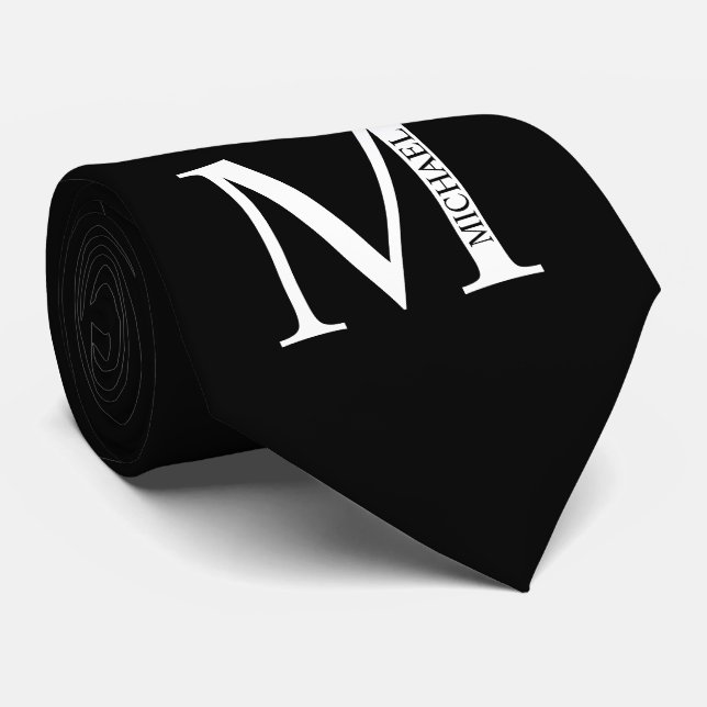 Corbata Monograma y marca de nombres personalizados (Enrollado)