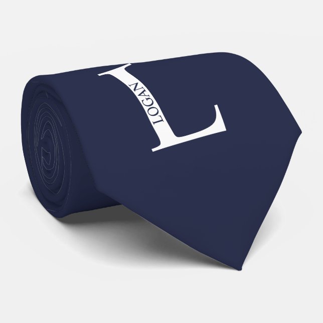 Corbata Monograma y marca de nombres personalizados (Enrollado)