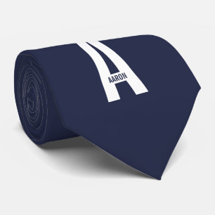 Corbata Monograma y nombre negrita personalizado moderno