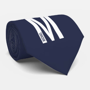 Corbata Monograma y nombre negrita personalizado moderno