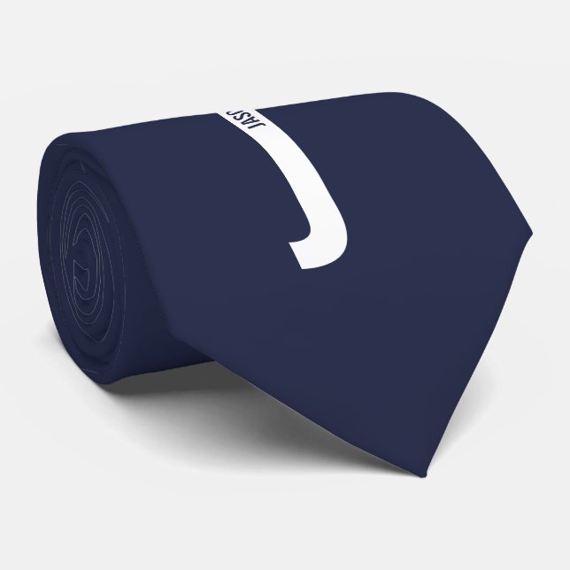 Corbata Monograma y nombre negrita personalizado moderno (Enrollado)