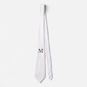 Corbata Monograma y nombre personalizados en blanco