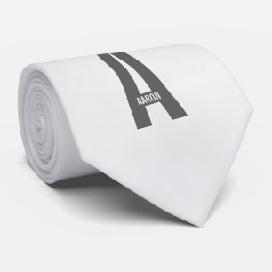 Corbata Monograma y nombre personalizados en negrita moder