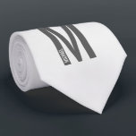 Corbata Monograma y nombre personalizados en negrita moder<br><div class="desc">Diseño de monograma moderno con letra de monograma personalizada "M" y nombre en estilo de fuente sans serif moderno y negrita.</div>