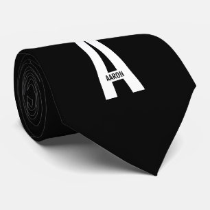 Corbata Monograma y nombre personalizados en negrita moder