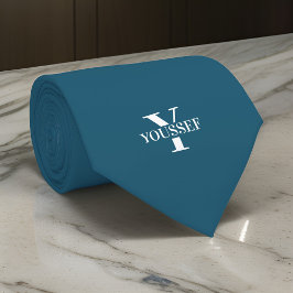 Corbata Monogramado azul canoas Minimalista