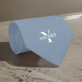 Corbata Monogramado azul turbio