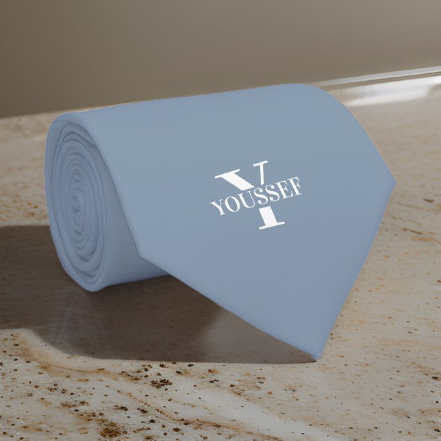 Corbata Monogramado azul turbio (Subido por el creador)