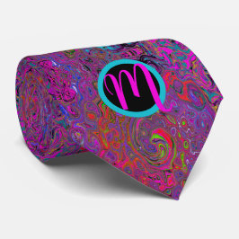 Corbata Monogramado Colorful Groovy Retro