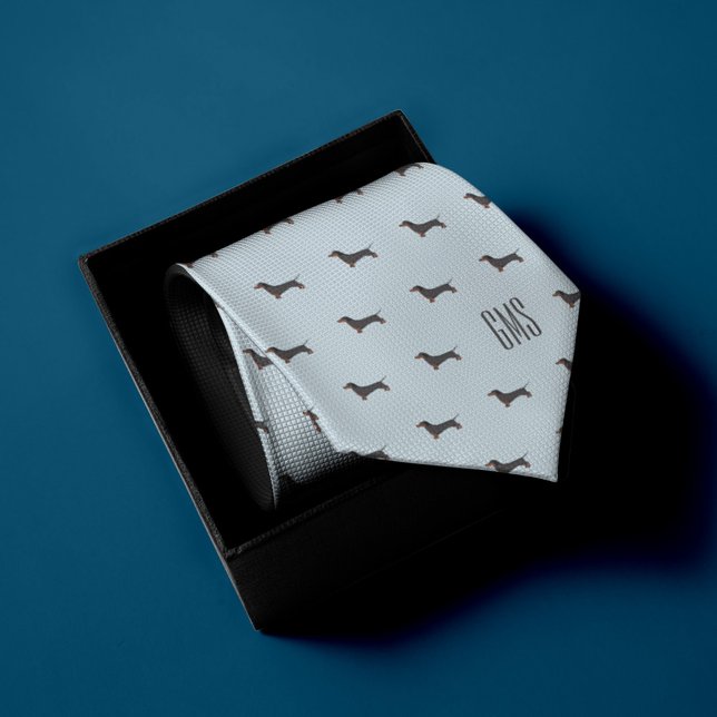 Corbata Monogramado del patrón de perros Dachshunds (Subido por el creador)