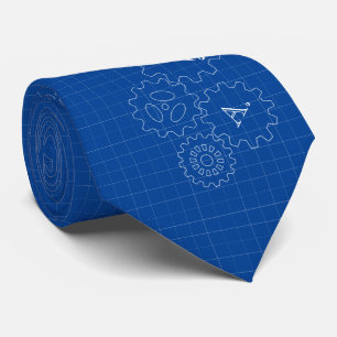 Corbata Monogramas de Ingeniero de Estilo Blueprint