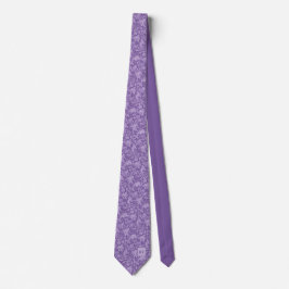 Corbata Monogrammed Purple Baroque Leaf Scroll Pattern