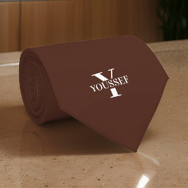 Corbata Monogramo Minimalista marrón