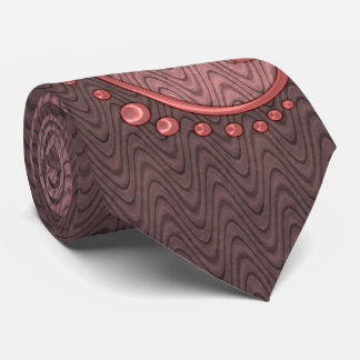 Corbata Monogramo Nouveau Retro Rosa y Marrón