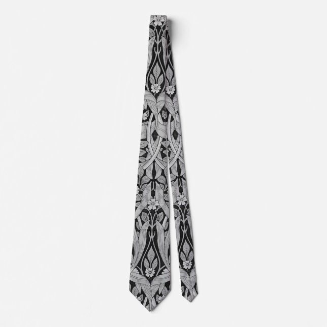 Corbata Monotone gris impermeable, William Morris (Anverso)
