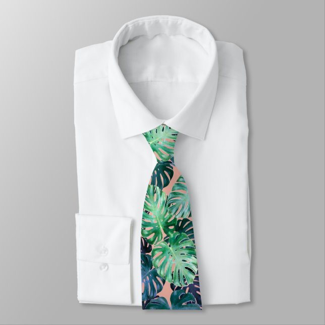 Corbata Monstera Tropical Sale De La Cuerda (Atado)
