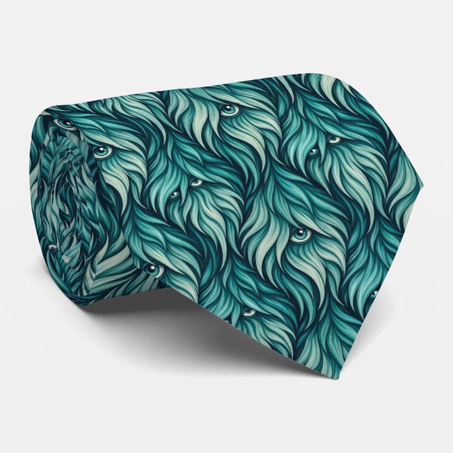 Corbata Monstruos Divertidos Seda Falsa | Criaturas Peluda (Enrollado)