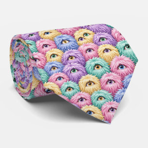 Corbata Monstruos Divertidos Seda Falsa Criaturas Peluda