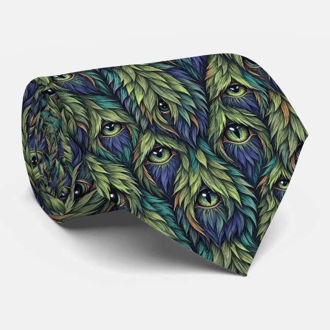 Corbata Monstruos Divertidos Seda Falsa | Criaturas Peluda (Enrollado)