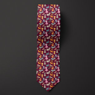 Corbata Montaje de gatos de Personalizado de Borgoña