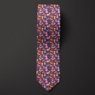 Corbata Montaje de gatos Personalizado morado