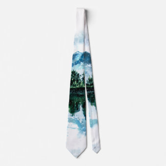 Corbata Montañas acuarelas