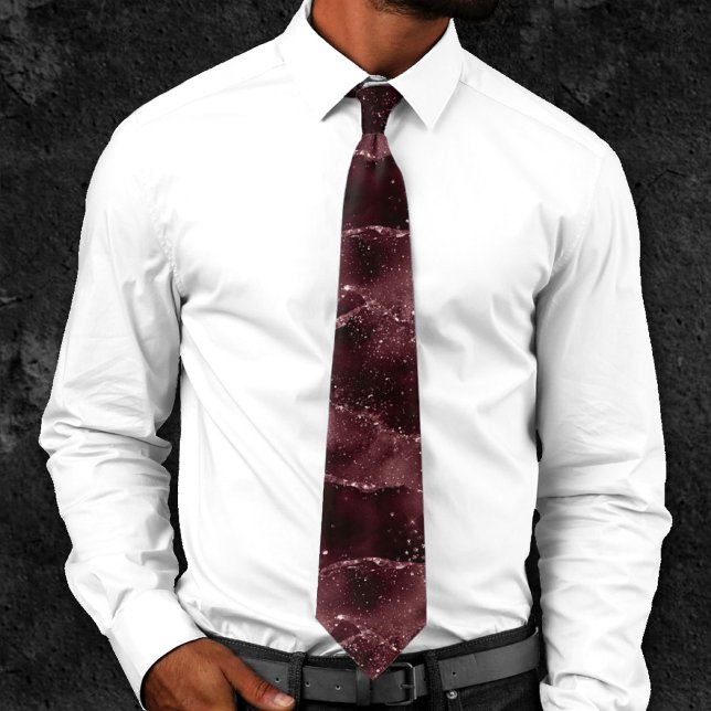 Corbata Moody Agate | Wine Bordeaux Sangria Merlot Maroon (Subido por el creador)