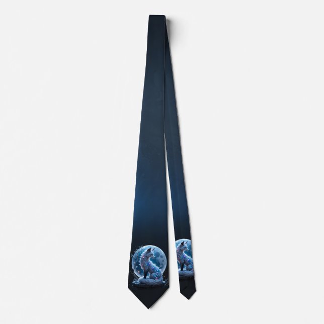 Corbata Moonlit Crystal Fox – Guardian of Silent Dreams.  (Anverso)