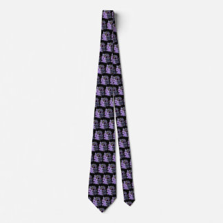 Corbata Morado Floral Black Sugar Skull Día De Los Muertos