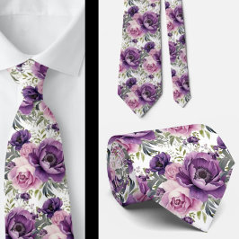Corbata Morado Violeta Peonies Poenies Floral