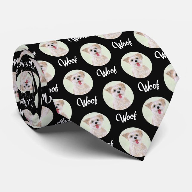 Corbata Morkie Black Tie Round Image (Enrollado)