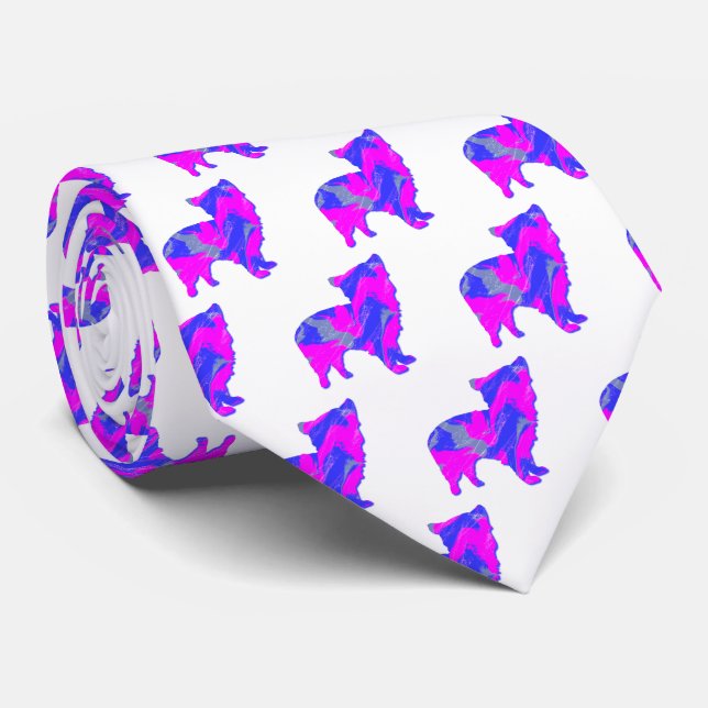 Corbata Morkie Maltese Mezcla Perro Cuello Blanco Rosa y A (Enrollado)