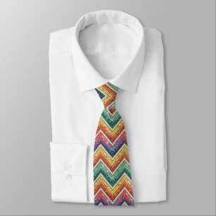 Corbata Mosaico de Chevron de Arcoíris – Baldosa Geométric