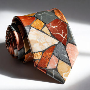Corbata Mosaico de Mármol de Carbón y Terracota Moderno