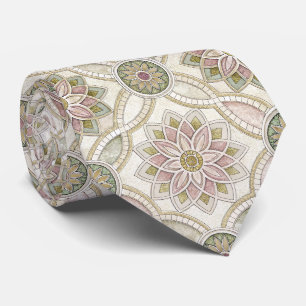 Corbata Mosaico Floral Opalescente Pastel - Mandala