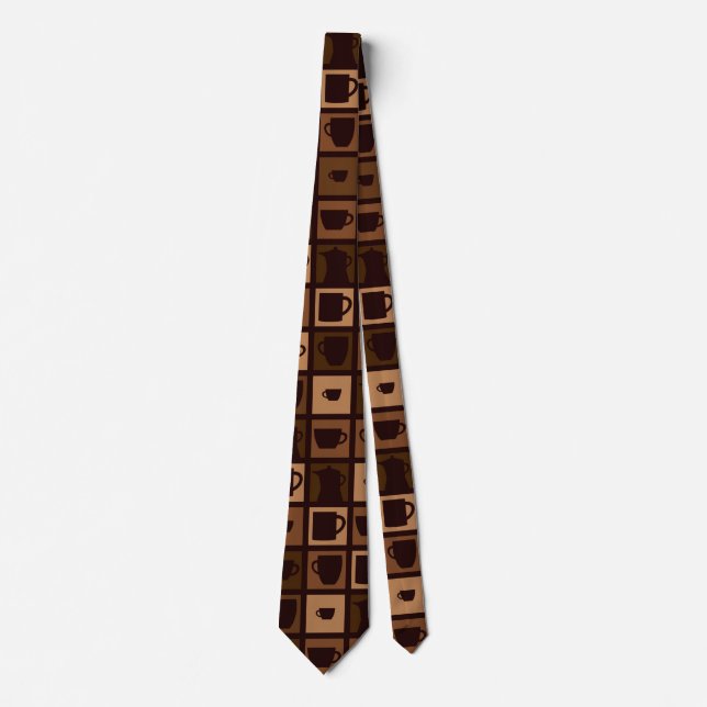 Corbata Mosaico funky de café (Anverso)