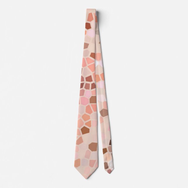 Corbata Mosaico marrón rosado (Anverso)