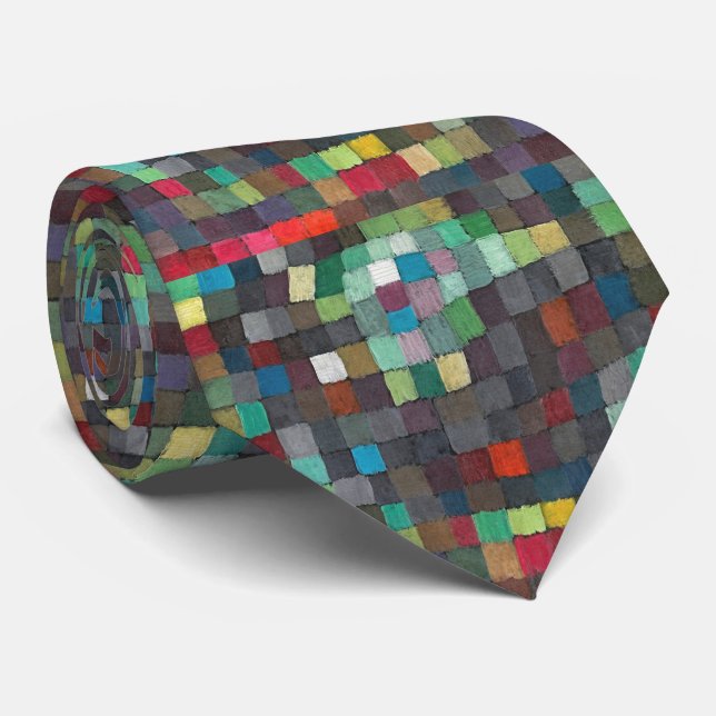 Corbata Mosaico Moderno – Armonía de Píxeles (Enrollado)