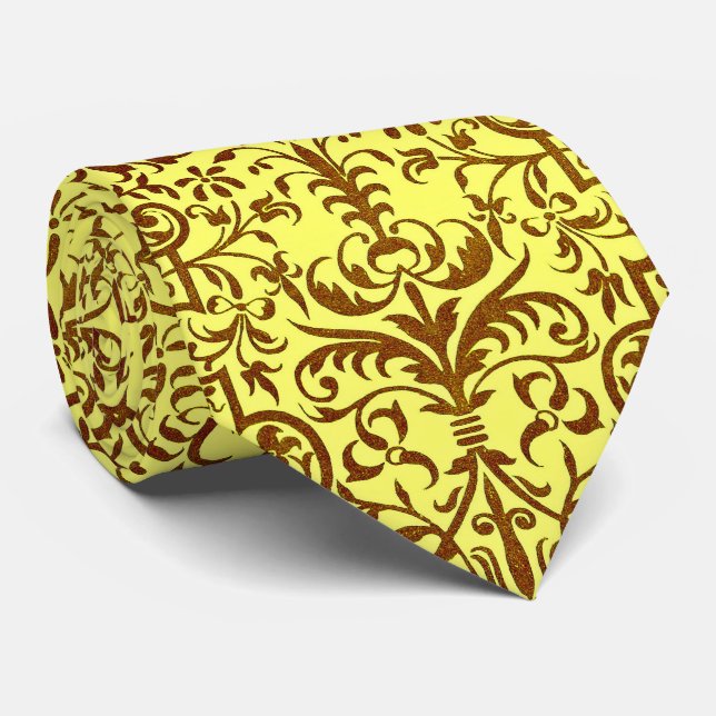 Corbata Motif victoriano en amarillo (Enrollado)